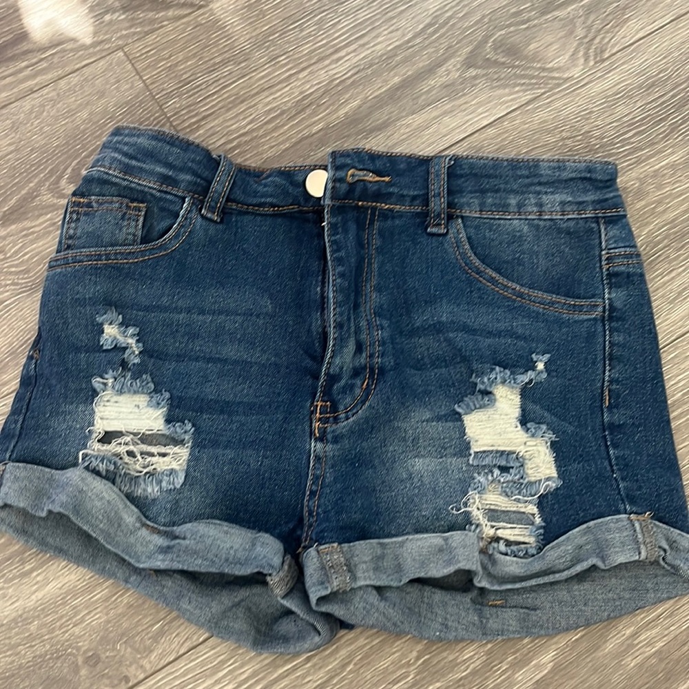 dark blue jean shorts. Size M.
